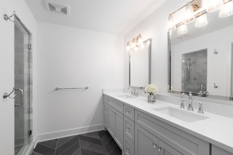 Contemporary vanity with dual sinks
