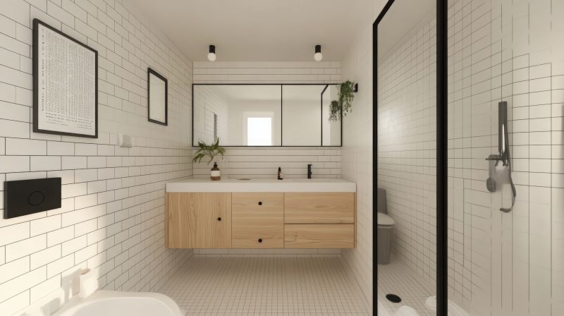 Minimalist bathroom design with floating vanity